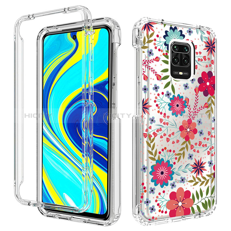 Coque Ultra Fine Transparente Souple Housse Etui 360 Degres Avant et Arriere pour Xiaomi Redmi Note 9 Pro Rouge Plus