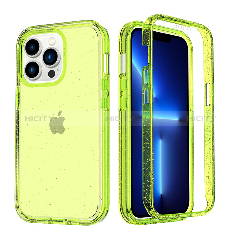 Coque Ultra Fine Transparente Souple Housse Etui 360 Degres Avant et Arriere YJ1 pour Apple iPhone 13 Pro Max Vert Plus