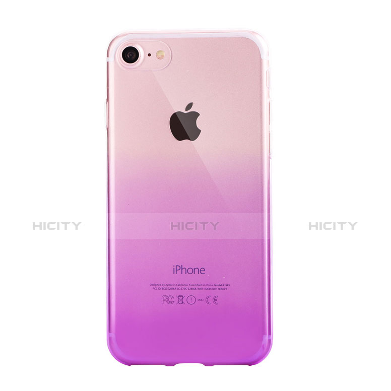 Coque Ultra Fine Transparente Souple Housse Etui Degrade G01 pour Apple iPhone 8 Violet Plus