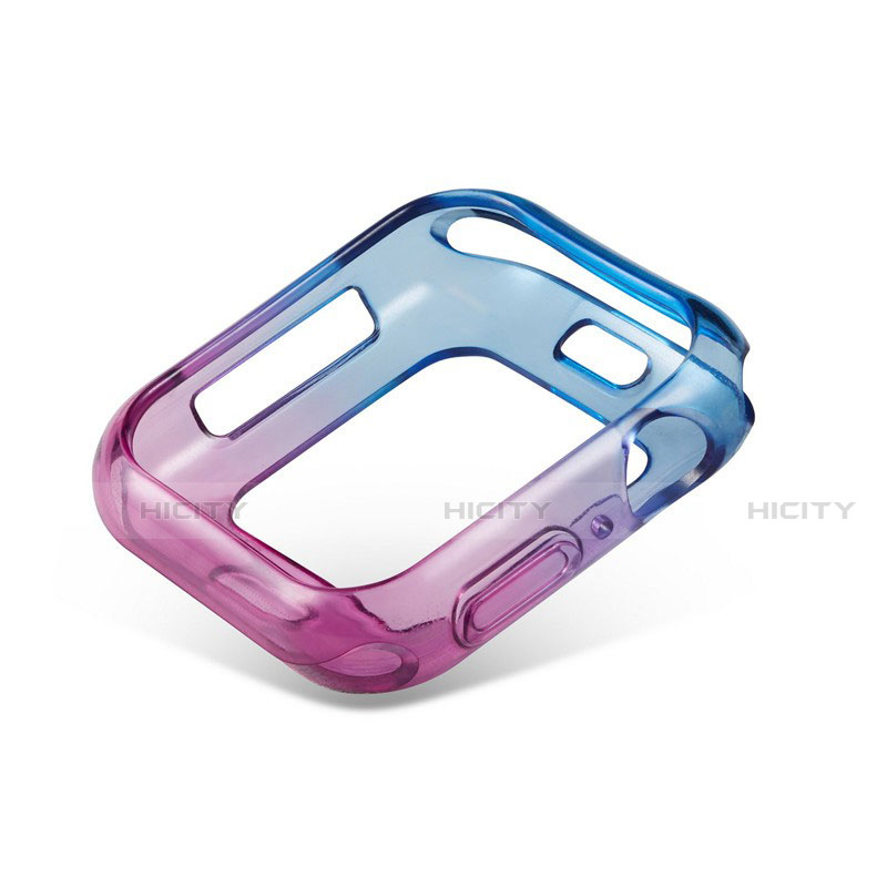 Coque Ultra Fine Transparente Souple Housse Etui Degrade G01 pour Apple iWatch 5 40mm Bleu Plus