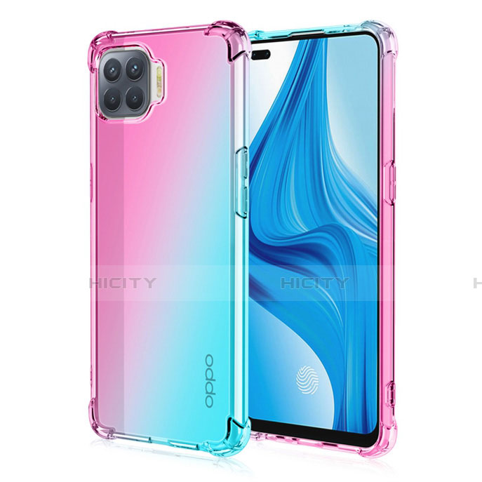 Coque Ultra Fine Transparente Souple Housse Etui Degrade G01 pour Oppo F17 Pro Cyan Plus