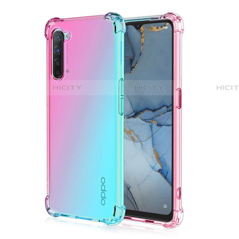 Coque Ultra Fine Transparente Souple Housse Etui Degrade G01 pour Oppo Reno3 Cyan Plus