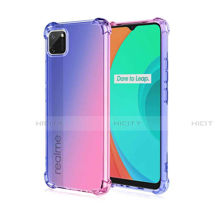 Coque Ultra Fine Transparente Souple Housse Etui Degrade G01 pour Realme C11 Bleu Plus