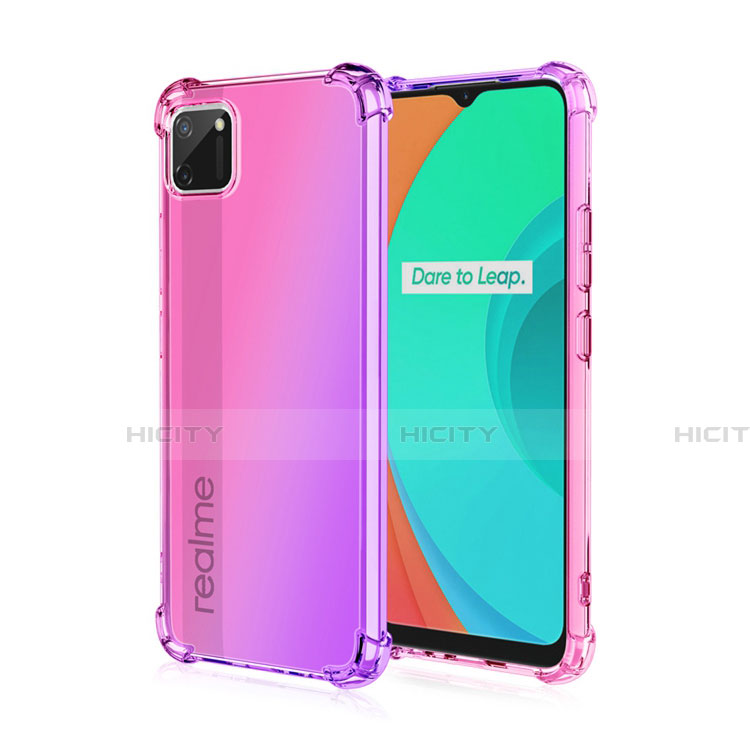 Coque Ultra Fine Transparente Souple Housse Etui Degrade G01 pour Realme C11 Rose Plus