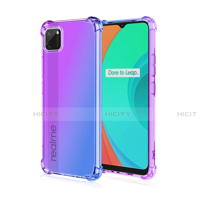 Coque Ultra Fine Transparente Souple Housse Etui Degrade G01 pour Realme C11 Violet Plus