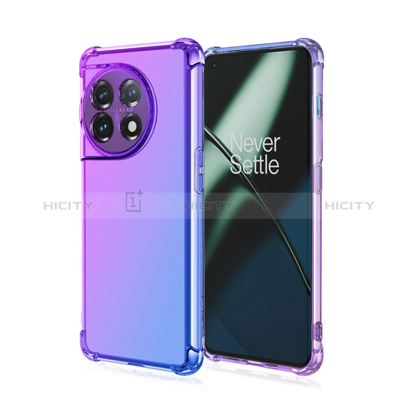 Coque Ultra Fine Transparente Souple Housse Etui Degrade pour OnePlus 11 5G Violet Plus