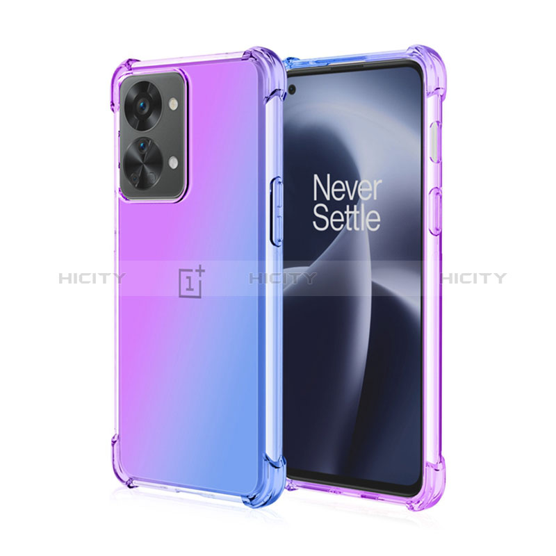 Coque Ultra Fine Transparente Souple Housse Etui Degrade pour OnePlus Nord 2T 5G Violet Plus