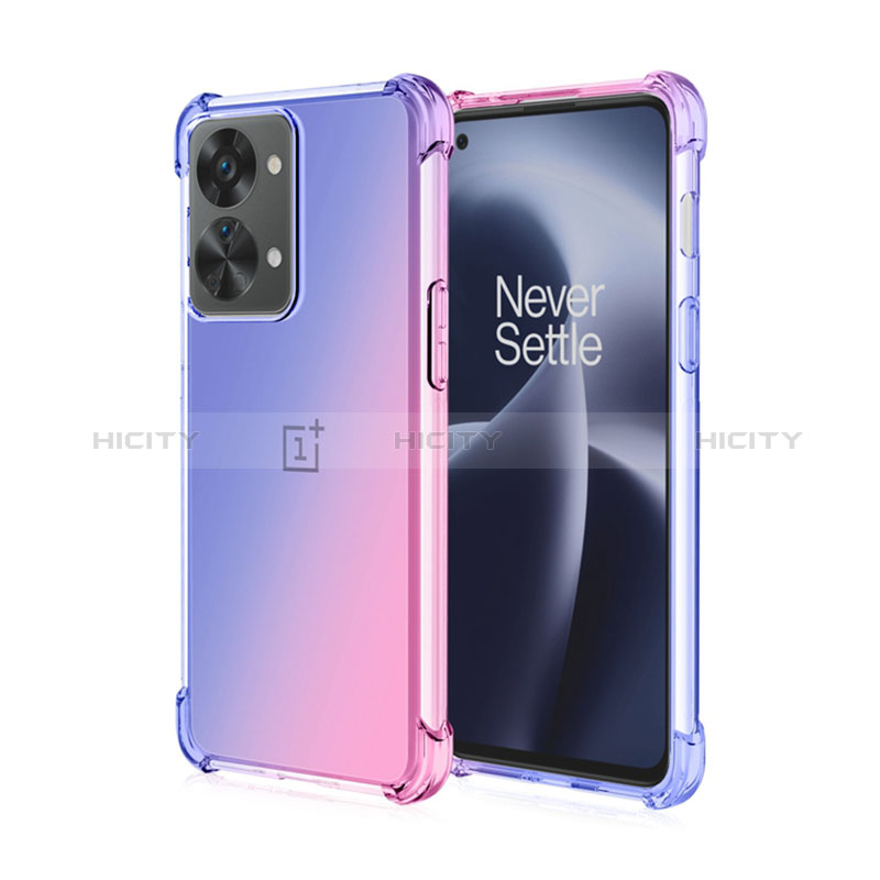 Coque Ultra Fine Transparente Souple Housse Etui Degrade pour OnePlus Nord 2T 5G Violet Clair Plus