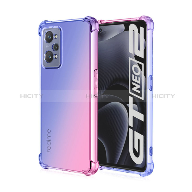 Coque Ultra Fine Transparente Souple Housse Etui Degrade pour Realme GT Neo 3T 5G Bleu Plus