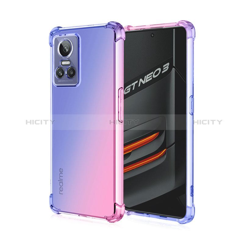 Coque Ultra Fine Transparente Souple Housse Etui Degrade pour Realme GT Neo3 5G Bleu Plus