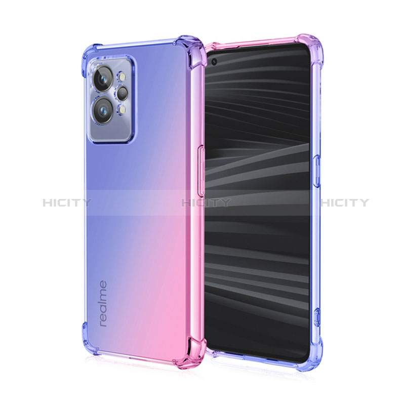 Coque Ultra Fine Transparente Souple Housse Etui Degrade pour Realme GT2 Pro 5G Bleu Plus