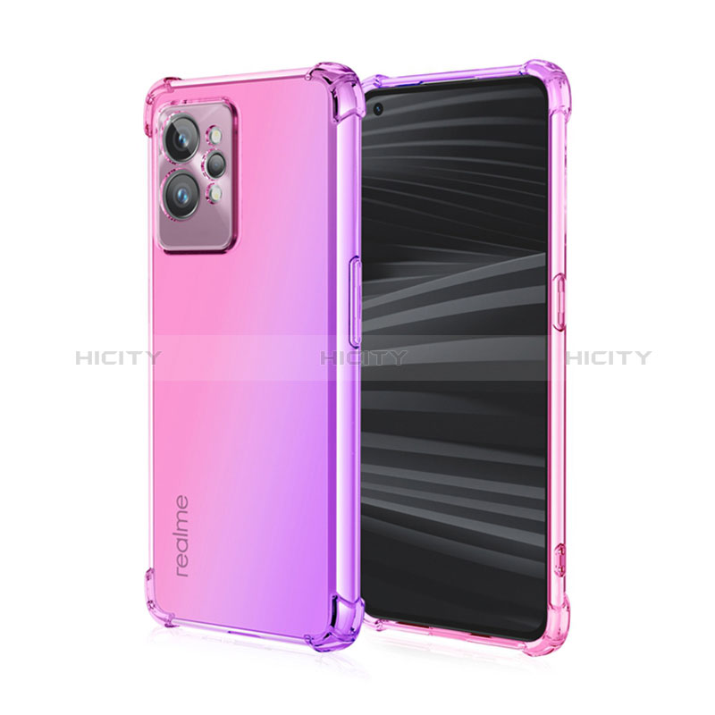 Coque Ultra Fine Transparente Souple Housse Etui Degrade pour Realme GT2 Pro 5G Rose Rouge Plus