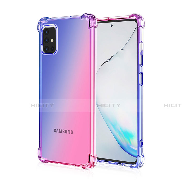 Coque Ultra Fine Transparente Souple Housse Etui Degrade pour Samsung Galaxy A51 4G Bleu Plus