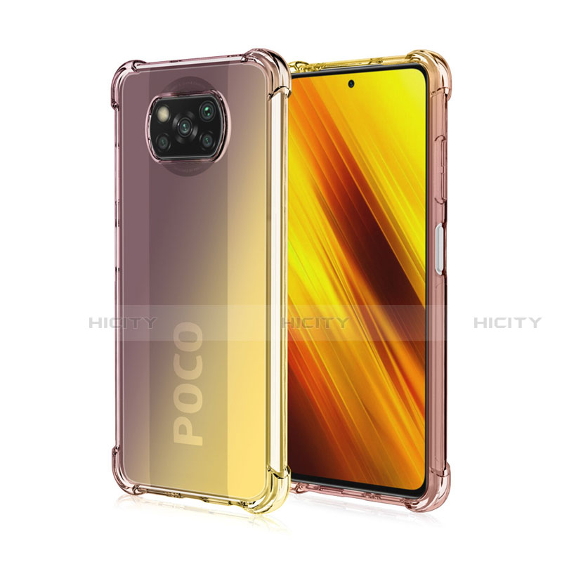 Coque Ultra Fine Transparente Souple Housse Etui Degrade pour Xiaomi Poco X3 NFC Marron Plus