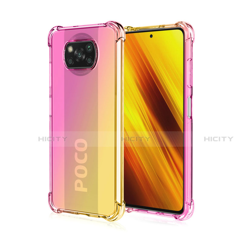 Coque Ultra Fine Transparente Souple Housse Etui Degrade pour Xiaomi Poco X3 NFC Rose Plus