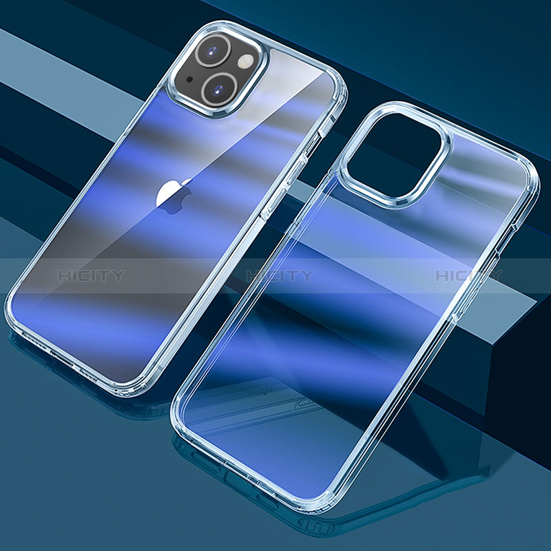 Coque Ultra Fine Transparente Souple Housse Etui Degrade QC1 pour Apple iPhone 14 Bleu Plus