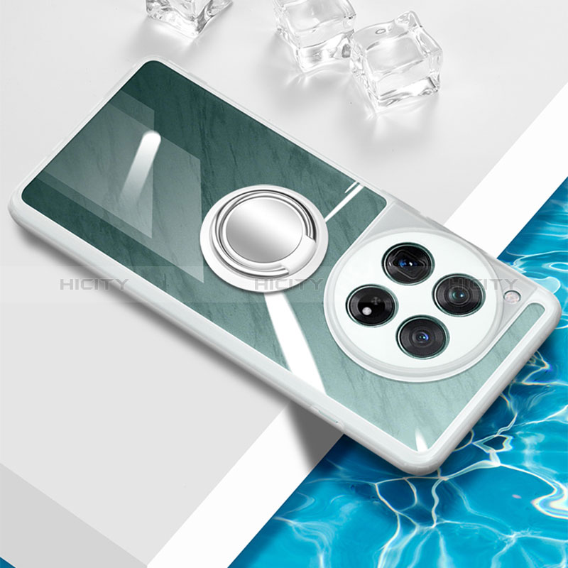 Coque Ultra Slim Silicone Souple Housse Etui Transparente avec Support Bague Anneau Aimante Magnetique BH1 pour OnePlus 12R 5G Plus