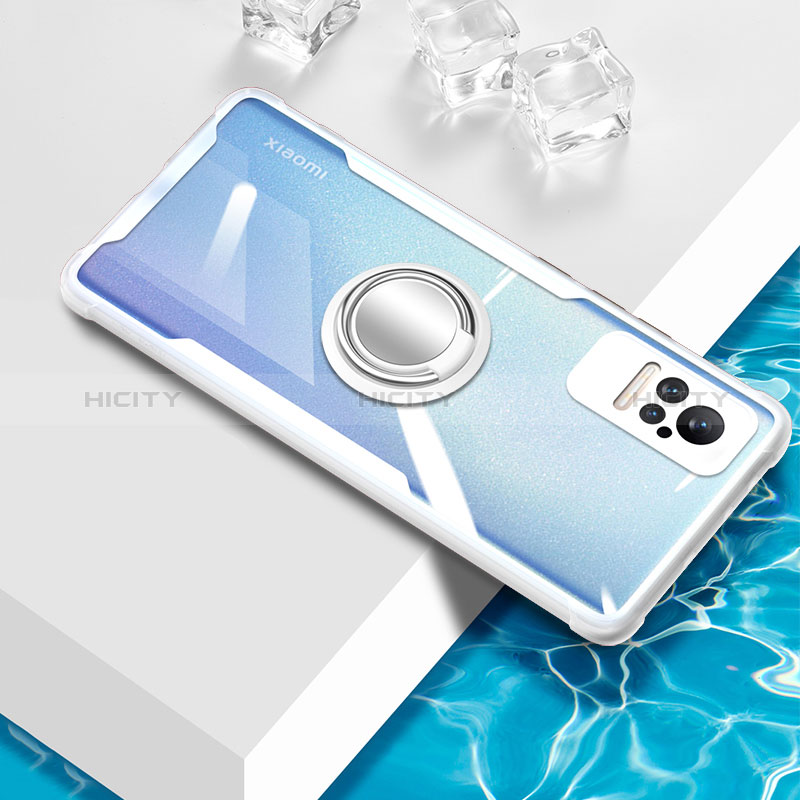 Coque Ultra Slim Silicone Souple Housse Etui Transparente avec Support Bague Anneau Aimante Magnetique BH1 pour Xiaomi Civi 1S 5G Blanc Plus