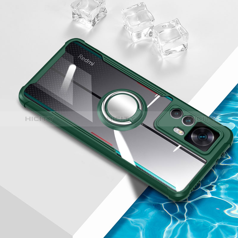 Coque Ultra Slim Silicone Souple Housse Etui Transparente avec Support Bague Anneau Aimante Magnetique BH1 pour Xiaomi Mi 12T Pro 5G Vert Plus