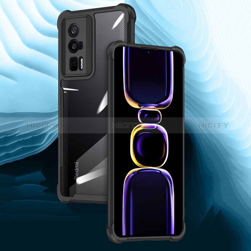 Coque Ultra Slim Silicone Souple Housse Etui Transparente avec Support Bague Anneau Aimante Magnetique BH1 pour Xiaomi Redmi K60 Pro 5G Plus