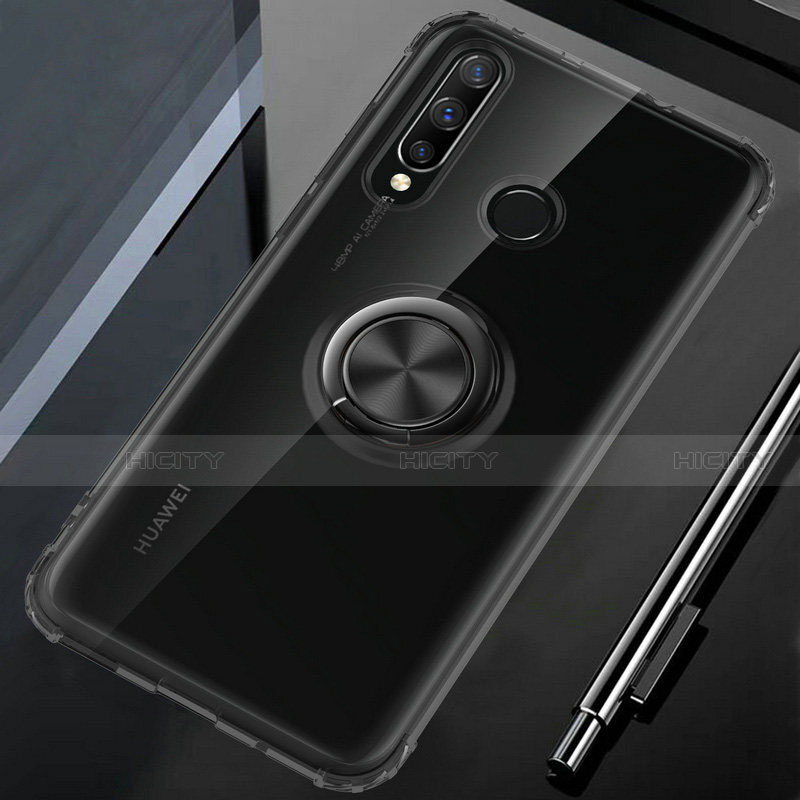 Coque Ultra Slim Silicone Souple Housse Etui Transparente avec Support Bague Anneau Aimante Magnetique C01 pour Huawei Honor 20 Lite Plus