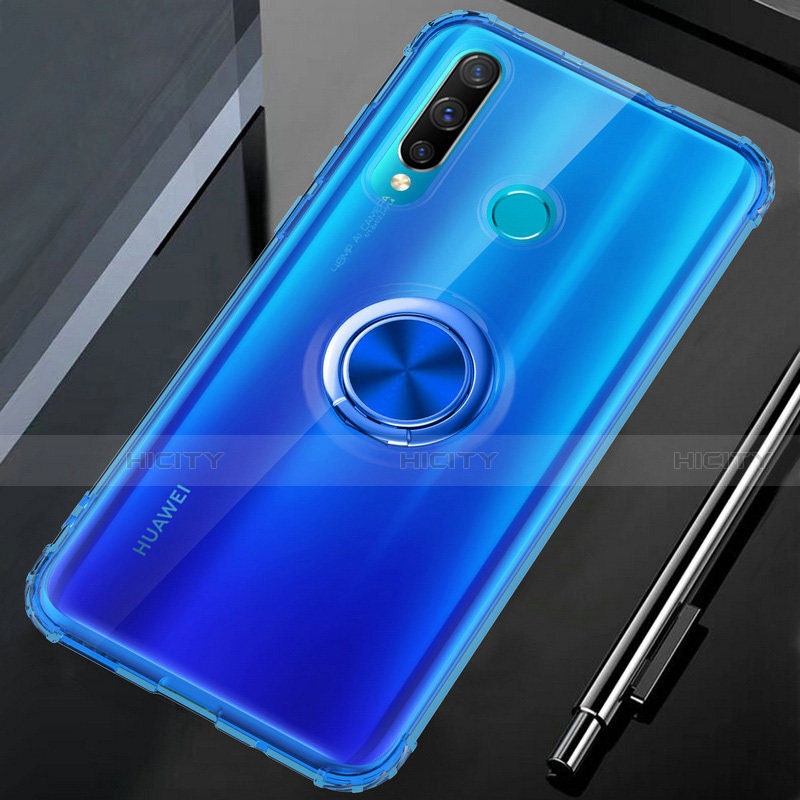 Coque Ultra Slim Silicone Souple Housse Etui Transparente avec Support Bague Anneau Aimante Magnetique C01 pour Huawei Honor 20 Lite Plus