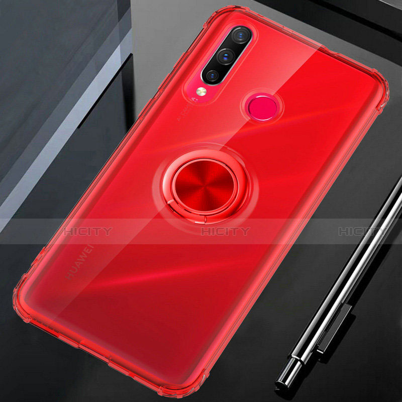 Coque Ultra Slim Silicone Souple Housse Etui Transparente avec Support Bague Anneau Aimante Magnetique C01 pour Huawei Honor 20 Lite Plus