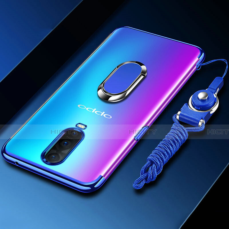 Coque Ultra Slim Silicone Souple Housse Etui Transparente avec Support Bague Anneau Aimante Magnetique C01 pour Oppo R17 Pro Plus