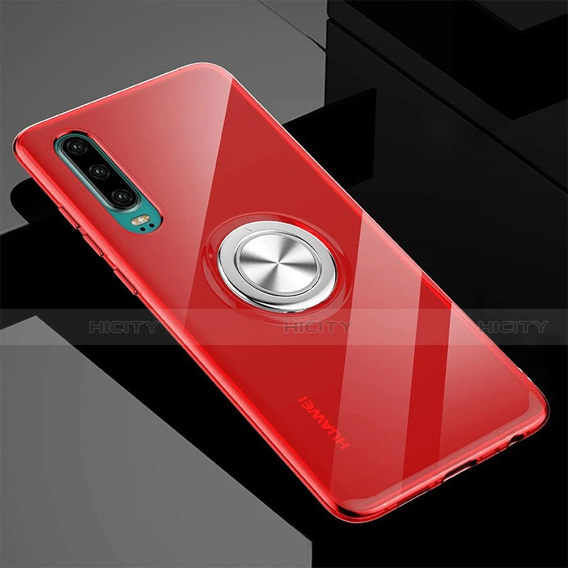 Coque Ultra Slim Silicone Souple Housse Etui Transparente avec Support Bague Anneau Aimante Magnetique C03 pour Huawei P30 Plus