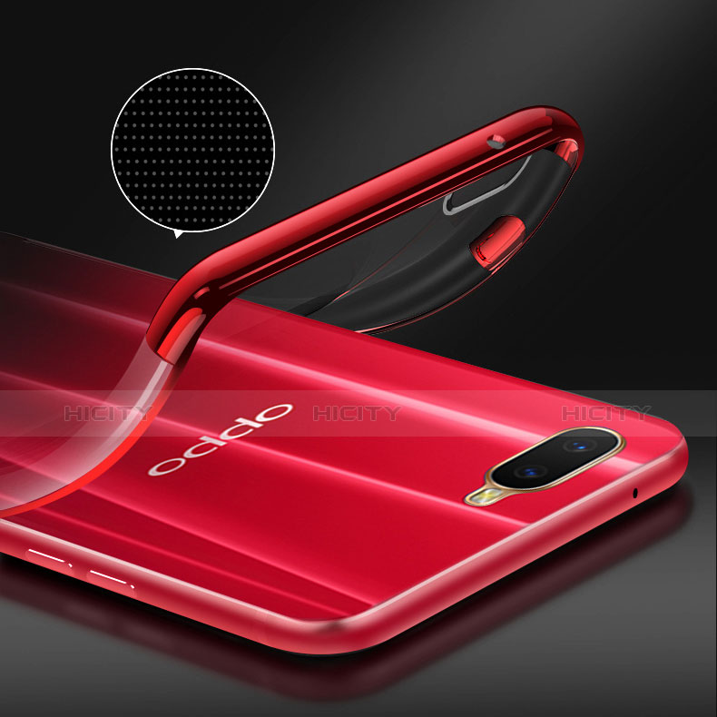 Coque Ultra Slim Silicone Souple Housse Etui Transparente avec Support Bague Anneau Aimante Magnetique S01 pour Oppo R15X Plus