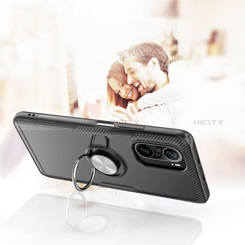 Coque Ultra Slim Silicone Souple Housse Etui Transparente avec Support Bague Anneau Aimante Magnetique ZL1 pour Xiaomi Mi 11i 5G Plus