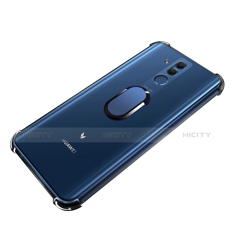 Coque Ultra Slim Silicone Souple Housse Etui Transparente avec Support Bague Anneau Aimante S01 pour Huawei Mate 20 Lite Plus