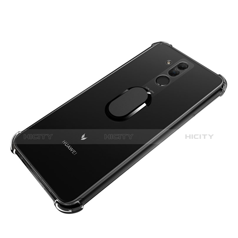 Coque Ultra Slim Silicone Souple Housse Etui Transparente avec Support Bague Anneau Aimante S01 pour Huawei Mate 20 Lite Plus