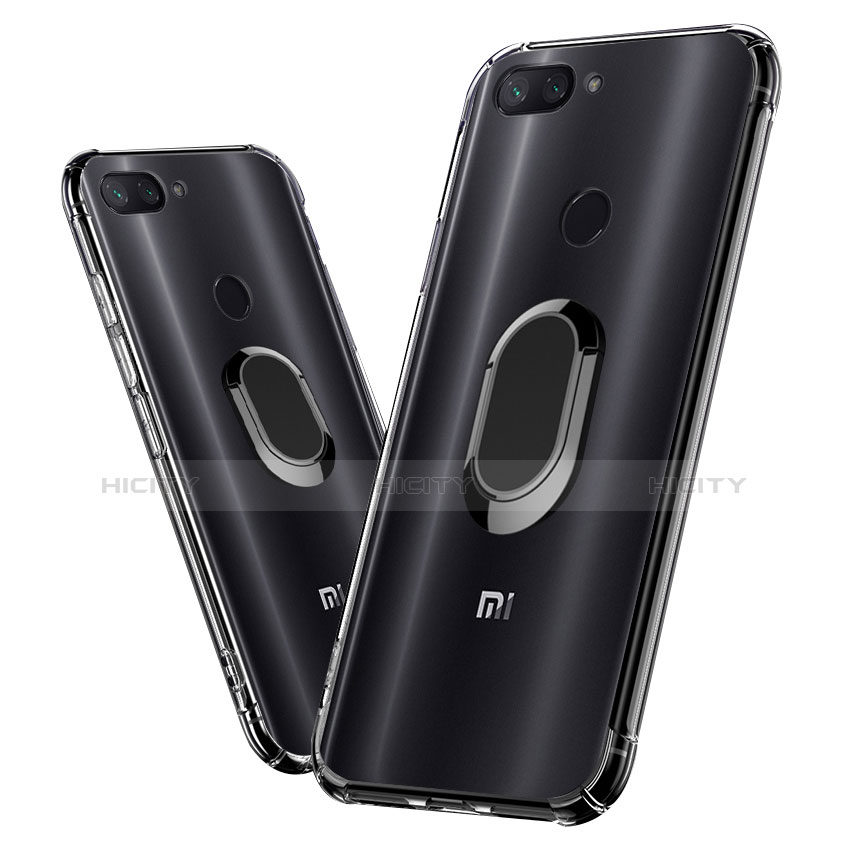 Coque Ultra Slim Silicone Souple Housse Etui Transparente avec Support Bague Anneau Aimante S01 pour Xiaomi Mi 8 Lite Plus