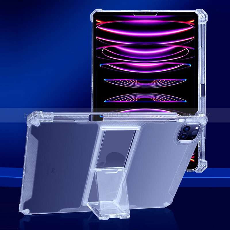 Coque Ultra Slim Silicone Souple Housse Etui Transparente avec Support pour Apple iPad Pro 11 (2022) Clair Plus
