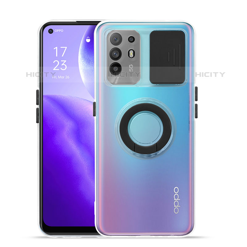 Coque Ultra Slim Silicone Souple Housse Etui Transparente avec Support pour Oppo A94 5G Noir Plus