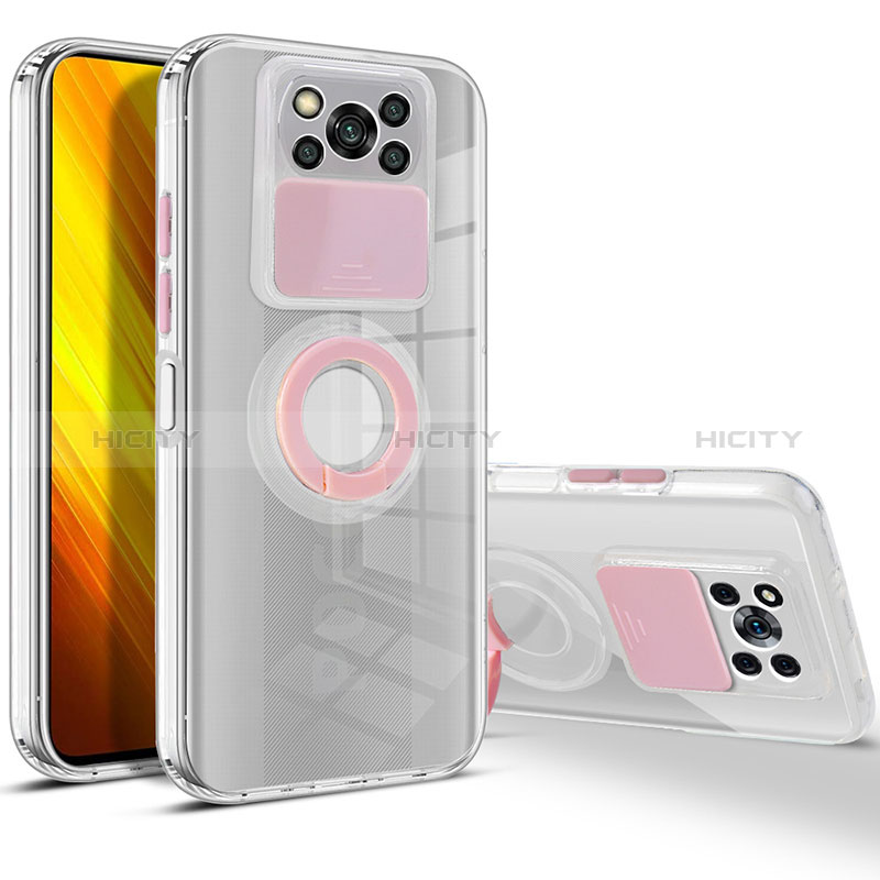 Coque Ultra Slim Silicone Souple Housse Etui Transparente avec Support pour Xiaomi Poco X3 Pro Plus