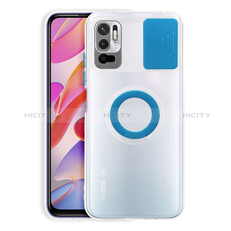 Coque Ultra Slim Silicone Souple Housse Etui Transparente avec Support pour Xiaomi Redmi Note 11 SE 5G Bleu Plus