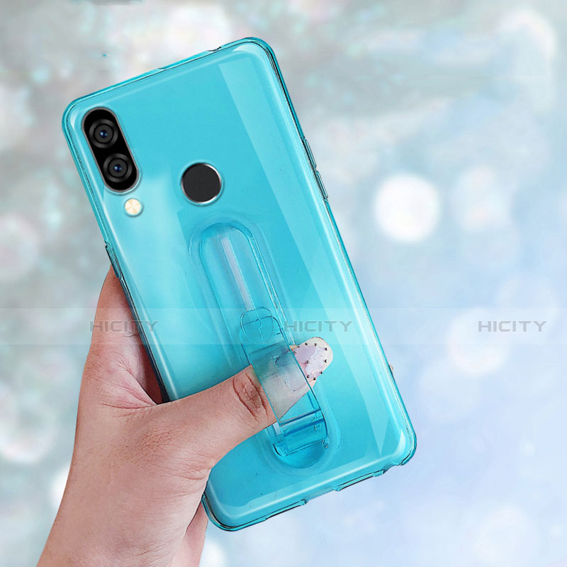 Coque Ultra Slim Silicone Souple Housse Etui Transparente avec Support S01 pour Huawei P20 Lite Plus