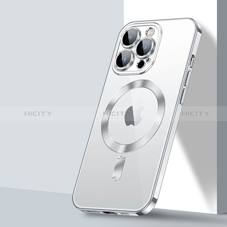 Coque Ultra Slim Silicone Souple Transparente avec Mag-Safe Magnetic Magnetique LD2 pour Apple iPhone 15 Pro Plus