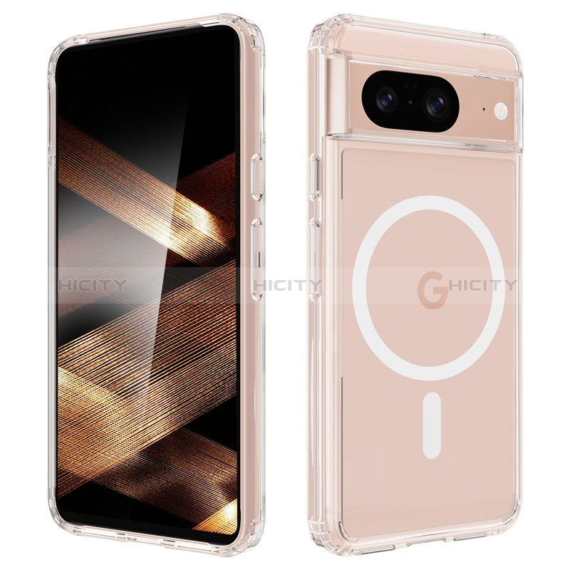 Coque Ultra Slim Silicone Souple Transparente avec Mag-Safe Magnetic Magnetique pour Google Pixel 8 5G Clair Plus