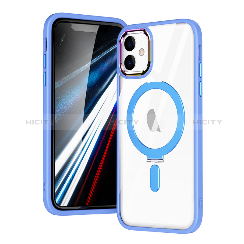 Coque Ultra Slim Silicone Souple Transparente avec Mag-Safe Magnetic Magnetique SD1 pour Apple iPhone 11 Bleu Ciel Plus