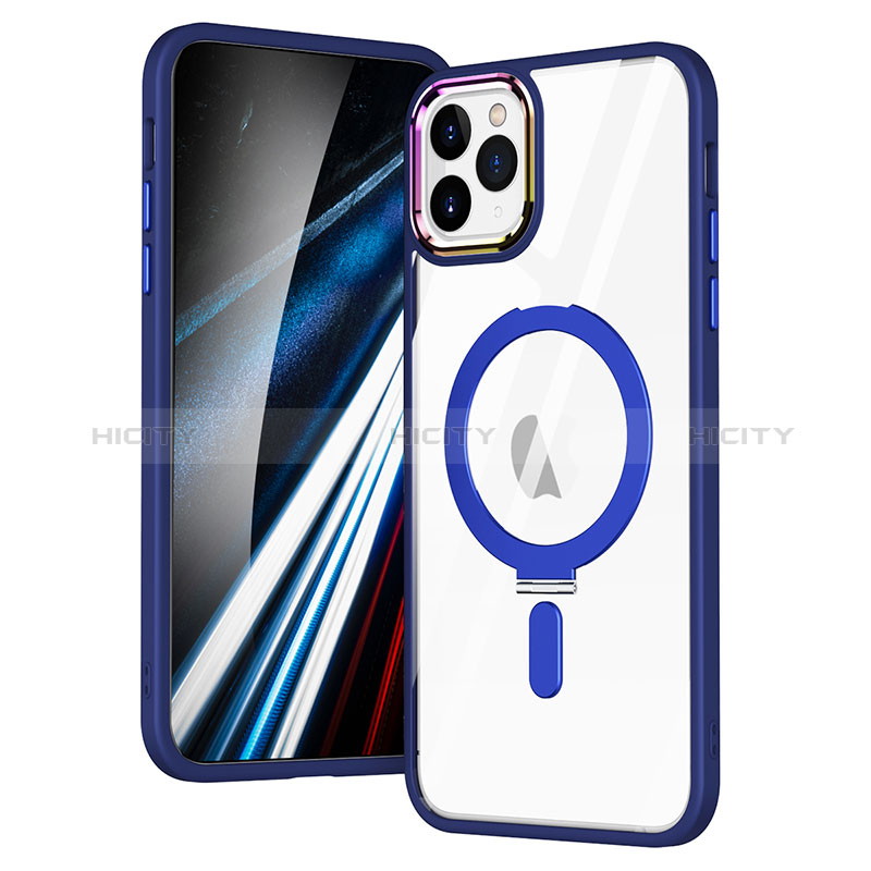 Coque Ultra Slim Silicone Souple Transparente avec Mag-Safe Magnetic Magnetique SD1 pour Apple iPhone 11 Pro Max Bleu Plus