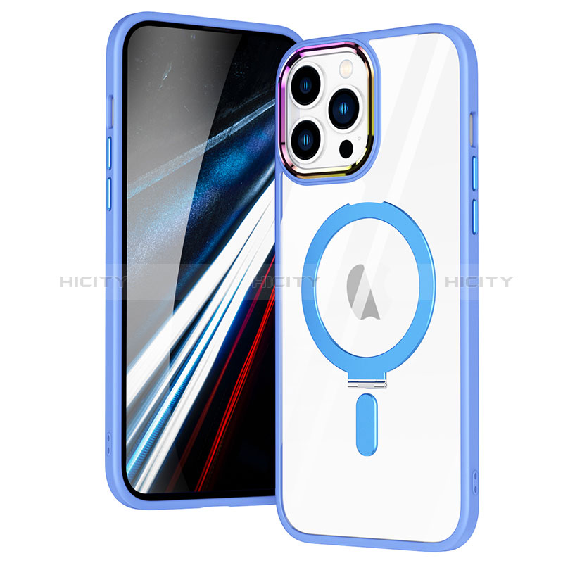 Coque Ultra Slim Silicone Souple Transparente avec Mag-Safe Magnetic Magnetique SD1 pour Apple iPhone 13 Pro Bleu Ciel Plus