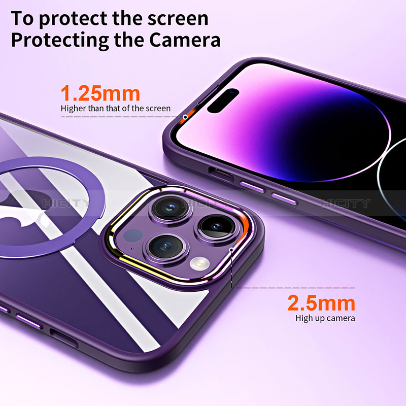 Coque Ultra Slim Silicone Souple Transparente avec Mag-Safe Magnetic Magnetique SD1 pour Apple iPhone 15 Pro Max Plus