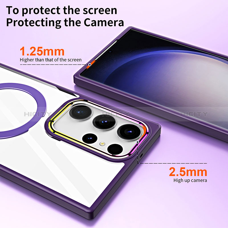 Coque Ultra Slim Silicone Souple Transparente avec Mag-Safe Magnetic Magnetique SD1 pour Samsung Galaxy S22 Ultra 5G Plus