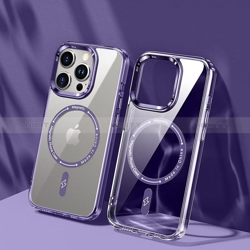 Coque Ultra Slim Silicone Souple Transparente avec Mag-Safe Magnetic Magnetique TB1 pour Apple iPhone 13 Pro Plus