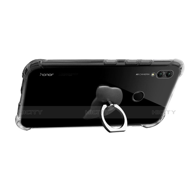 Coque Ultra Slim Silicone Souple Transparente avec Support Bague Anneau pour Huawei Honor Note 10 Clair Plus