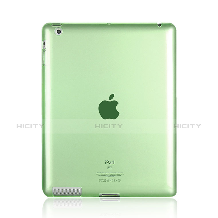 Coque Ultra Slim Silicone Souple Transparente pour Apple iPad 4 Vert Plus