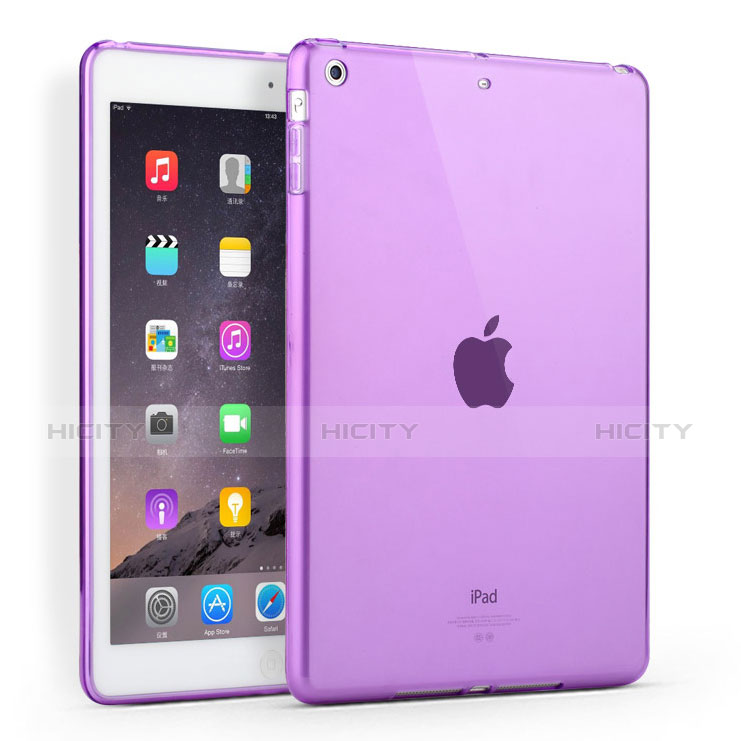 Coque Ultra Slim Silicone Souple Transparente pour Apple iPad Air Violet Plus